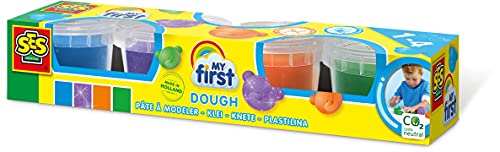 My First superdough SES 4x90 gram (14431), Aqua-FarbeGrünOrangeViolett von SES Creative