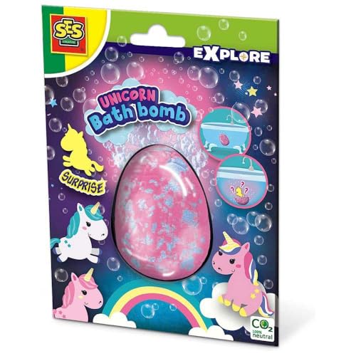 SES Creative 25126 - Einhorn Badebomben surprise, Schöne, große Badebombe (160 g), Überraschung für Kinder,kosmetisch getestet von SES Creative