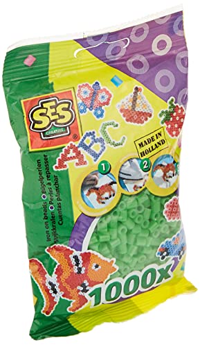 SES SES00703 Bügelperlen für Kinder, Grün, 1000 Stück, zzzz-s von SES Creative