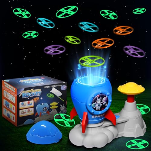 Outdoor Game Flying Discs Launcher Set - Glow in the Dark Stickers and Flying Disc Set for Evening Time - Outdoor Flying Disc Chasing and Catching Game for Backyard Parties,Camping,Family Activities Outdoor Game Flying Discs Launcher Set - Glow in the Dark Stickers and Flying Disc Set for Evening Time - Outdoor Flying Disc Chasing and Catching Game for Backyard Parties,Camping,Family Activities von SETOXYX