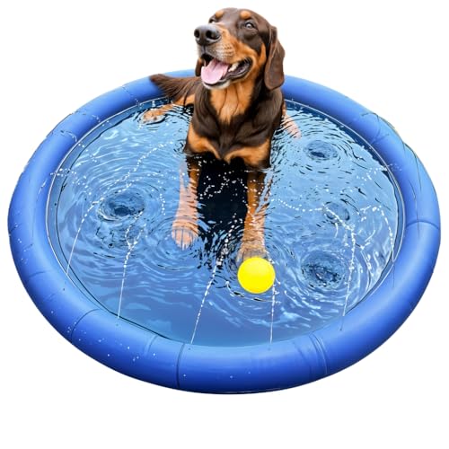 MERSJO Felix 100 Hundespielzeug Sprinklermatte, 100 cm, Blau, Wasserspritzmatte mit Fontäne für Hunde und Kinder von SEVERNO