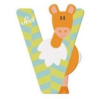 SEVI 83022 Tier Holzbuchstabe 10 cm, V-ikunja, Türbuchstabe für das Kinderzimmer von SEVI