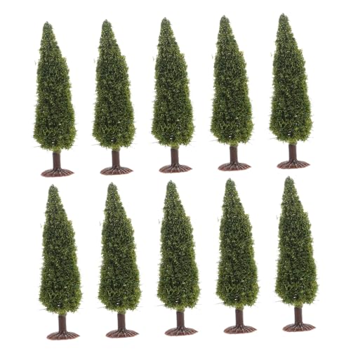 SEWACC 10 Stück Mini-Modell Kiefer kleine tannenbäume Kleiner Weihnachtsbaum Minibäume zum Basteln Tischdekoration aus Kiefernholz Weihnachtsdekorationen dekorative Kiefern Plastik Green von SEWACC