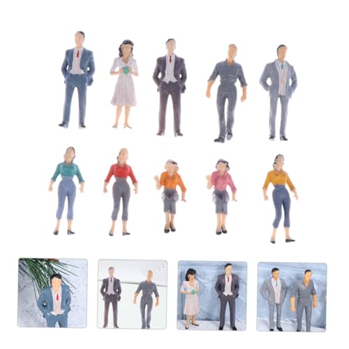 SEWACC 10 Stück Teiliges Bunte Kunststoff Figuren Zubehör Verschiedene Posen Miniatur Menschen für Architektur Layout und Zug Szenen Langlebig Realistische Zufällige Farbe von SEWACC
