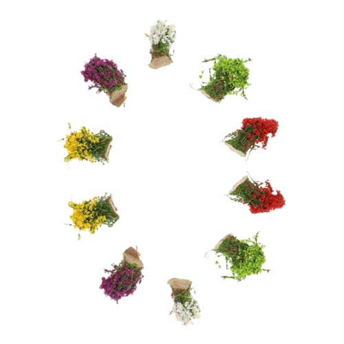 SEWACC 10 Stück Teiliges Künstliche Grasbüschel Modellbau Realistische Miniatur Blumen Tufts DIY Dekoration für Garten Sandtisch Spielszene von SEWACC
