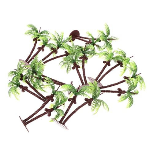 SEWACC 10 Stück Teiliges Miniatur Kunststoff Kokosnussbaum Realistische Grüne Landschaftsdekoration Modellbau Bäumchen für Sandtisch Diorama Zugmodell und DIY Mikrolandschaft von SEWACC