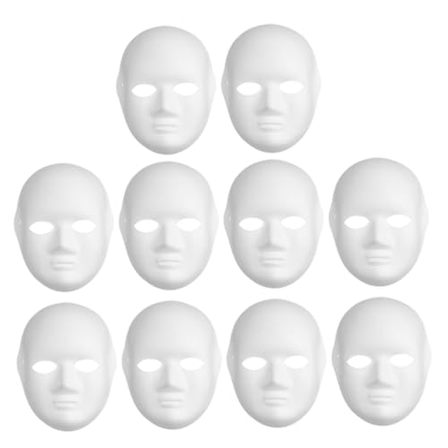 SEWACC 10 Stück Weiße Papiermasken Blanko Vollgesicht Bemalbar Leichte Papiermaske für DIY Projekte Karneval Maskenball Halloween und Kreative Bastelarbeiten SEWACC 10 Stück Weiße Papiermasken Blanko Vollgesicht Bemalbar Leichte Papiermaske für DIY Projekte Karneval Maskenball Halloween und Kreative Bastelarbeiten von SEWACC
