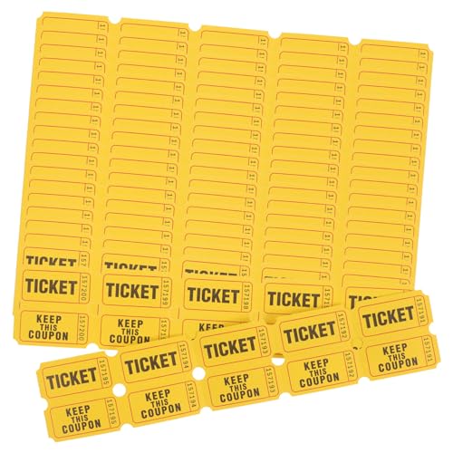 SEWACC 100 Stück Tombola-Tickets Doppel-Roll-Tickets für Veranstaltungen, Karneval, Klassenbelohnung, Spendenaket-Rolle, Vergnügungspark-Tickets, Universal-Tickets von SEWACC