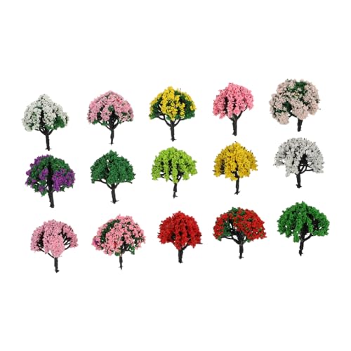 SEWACC 15 Stück Teiliges Miniatur Landschaftsbäume Realistische Mikro Baum Modelle für DIY Basteln Sandtisch Gartenornament Robust und Vielseitig für Modelleisenbahn und Tischdekoration von SEWACC