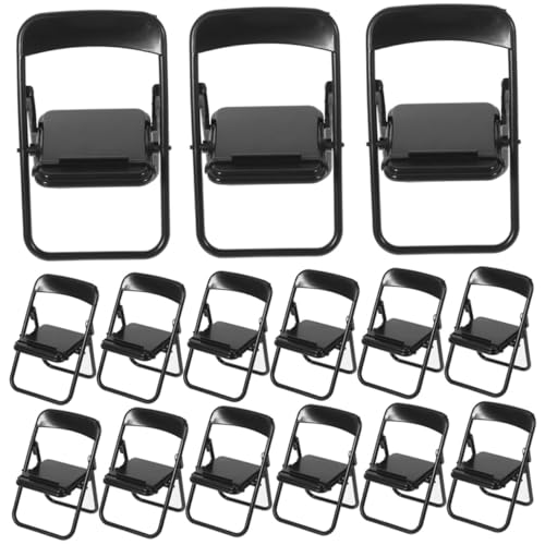SEWACC 18 Stück Teiliges Miniatur Klappstuhl aus Hochwertigem Material Faltbare Mini Stühle als Praktischer Handyhalter Realistisches Design Schwarzes Zubehör Vielseitig Einsetzbar SEWACC 18 Stück Teiliges Miniatur Klappstuhl aus Hochwertigem Material Faltbare Mini Stühle als Praktischer Handyhalter Realistisches Design Schwarzes Zubehör Vielseitig Einsetzbar von SEWACC