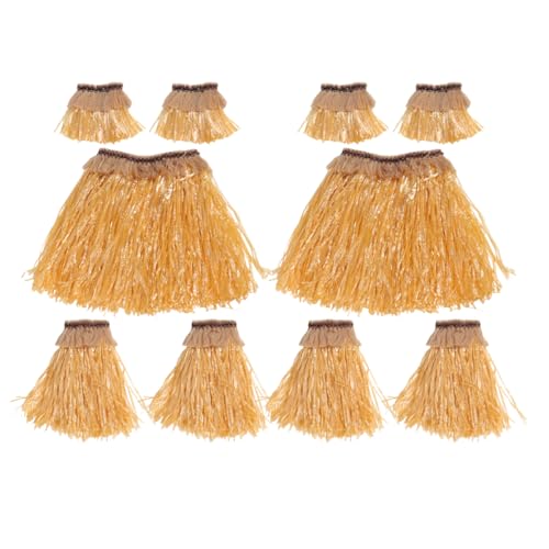 SEWACC 2 Sätze Hawaiian Grasrock Set für Frauen Teiliges Outfit für Luau Party mit Bunten Accessoires Leicht Wiederverwendbar für Strandurlaube und Festlichkeiten von SEWACC