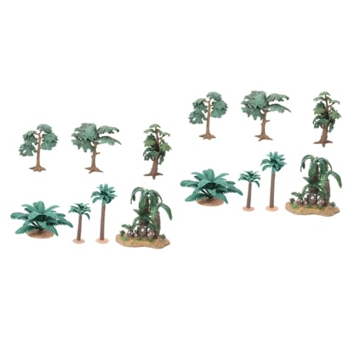 SEWACC 2 Sätze Simulation Von Bäumen Miniaturpalme Spielzeugmodellbäume Desktop-dekor Modellbäume Trainieren Eisenbahn Hawaiianische Partyverzierung Mikro Plastik Puppenhaus Kokosnussbaum von SEWACC