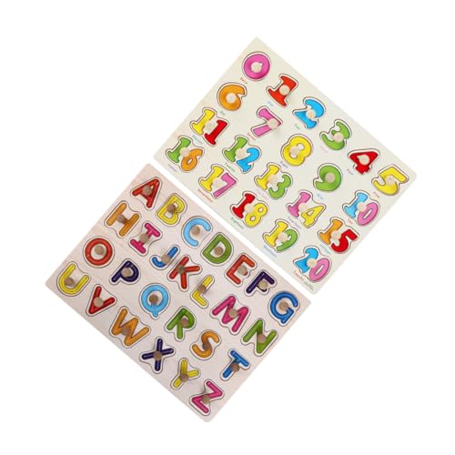 SEWACC 2 Satz Holzpuzzle Teilig Montessori Lernspielzeug Buchstaben Zahlen Formen aus Robustem Holz Farbenfrohes Steckpuzzle Pädagogisch für Kleinkinder Motorische SEWACC 2 Satz Holzpuzzle Teilig Montessori Lernspielzeug Buchstaben Zahlen Formen aus Robustem Holz Farbenfrohes Steckpuzzle Pädagogisch für Kleinkinder Motorische von SEWACC