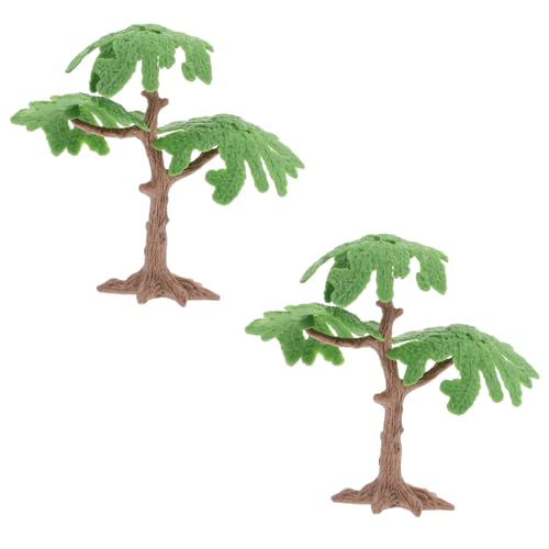 SEWACC 2 Stück Miniatur Ginkgo Modellbäume aus Kunststoff UV beständig Realistische Pflegefreie Dekoration für Diorama Landschaftsbau Modellbau Büro Wohnraumgestaltung von SEWACC