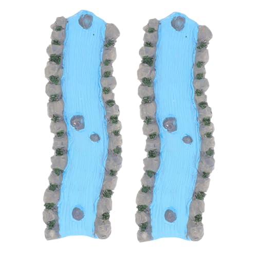 SEWACC 2 Stück Miniaturfluss Resin für Puppenhaus Feengarten DIY Wasserlauf für Sandtisch und Lebensechte Dekoration für Miniaturgärten und Therapeutische Räume von SEWACC