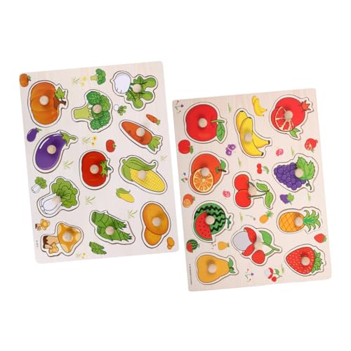 SEWACC 2 Stück Teiliges Holzpuzzle für Kleinkinder mit Obst und Gemüsesorten Montessori Lernspielzeug Feinmotorik Kognitiver Entwicklung und Sozialem Pädagogisches Steckspielzeug SEWACC 2 Stück Teiliges Holzpuzzle für Kleinkinder mit Obst und Gemüsesorten Montessori Lernspielzeug Feinmotorik Kognitiver Entwicklung und Sozialem Pädagogisches Steckspielzeug von SEWACC