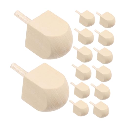 SEWACC 20 Stück Holz Dreidel Unbemalt für Hanukkah Natürliche Stabile Spielkreisel aus Robustem Holz DIY Bastelset für Traditionelle Chanukka Dekoration und Kulturelles Lernspielzeug von SEWACC