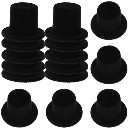 SEWACC 20 Stück Mini-Zylinder, Dekorative Miniatur-Zauberer-schneemannhüte in Schwarzer Beflockung, für Heimwerkerarbeiten Und Puppenzubehör, 0,94 X 0,66 Zoll SEWACC 20 Stück Mini-Zylinder, Dekorative Miniatur-Zauberer-schneemannhüte in Schwarzer Beflockung, für Heimwerkerarbeiten Und Puppenzubehör, 0,94 X 0,66 Zoll von SEWACC