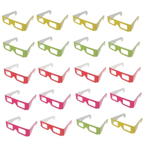 SEWACC 20 Stück Teiliges Pappbrillen Flachem Rahmen Mehrfarbige Anaglyph Brillen für Spiele und Visuelle Effekte Robust für Familie und Partys SEWACC 20 Stück Teiliges Pappbrillen Flachem Rahmen Mehrfarbige Anaglyph Brillen für Spiele und Visuelle Effekte Robust für Familie und Partys von SEWACC