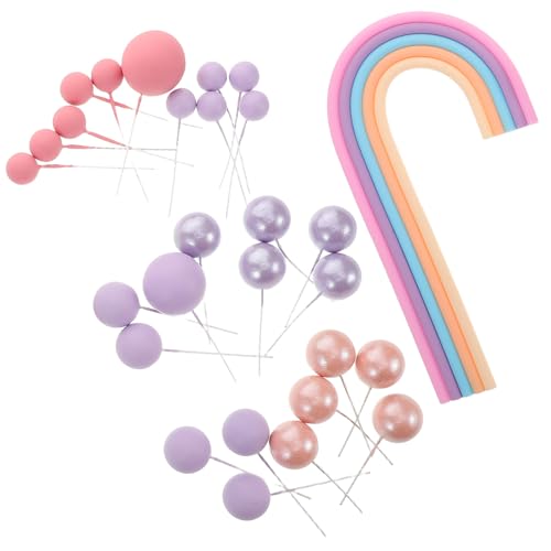 SEWACC 28 Stück Bunte Regenbogen Cake Topper für Hochzeiten Geburtstagsfeiern und Babypartys für Kreative Tortengestaltung von SEWACC