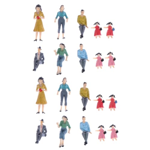 SEWACC 30 Stück Miniatur Figuren Bunte Modellmenschen Maßstab Kunststoff Miniaturfiguren Für Architektur DIY Szenen Dekoration Zufällige Farbe von SEWACC