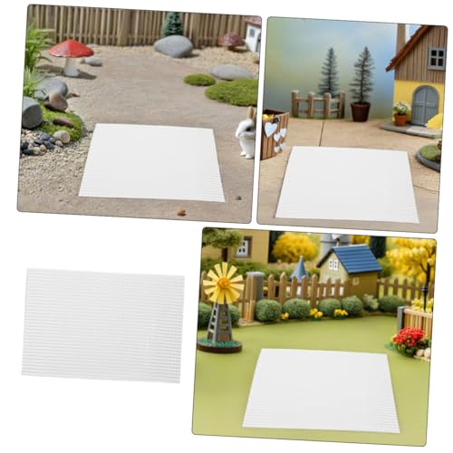 SEWACC 4 Stück Maßstab Realistische DIY Dachplatten für Puppenhaus Langlebiges Modellbaumaterial Klassische Weiße Dachziegel für Sandtisch und Dioramen von SEWACC