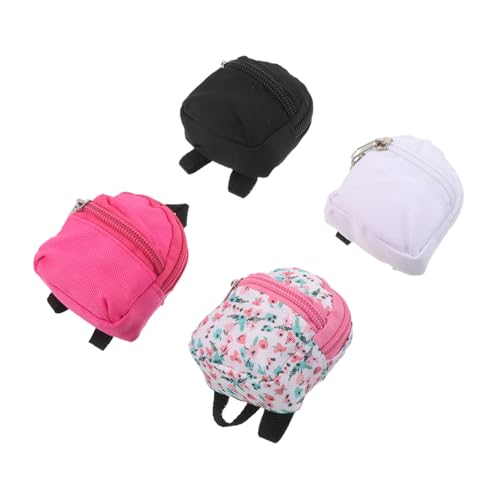 SEWACC 4 Stück Teiliges Mini Rucksack für Puppen Bjd DIY Bemalbar mit Funktionalem Reißverschluss Realistische Schulranzen für Rollenspiele Puppenzubehör für Fotoaufnahmen und Dekoration von SEWACC