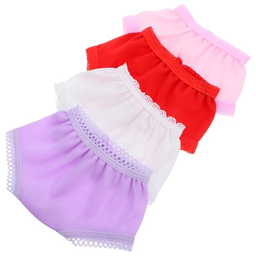 SEWACC 4-Teilige Puppenunterwäsche Unterhosen Für Kleine Puppen Stoffzubehör Zum Vortäuschen Von Spielen Passend Für 18-Zoll-Babypuppen Zufälliger Stil von SEWACC