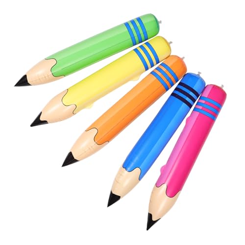 SEWACC 5 Stück Teiliges Aufblasbare Riesen Bleistift Spielzeuge PVC Multifunktional als Hammer Barbell und Lernhilfe für Kindergarten Sportveranstaltungen und Klassenzimmerdekoration von SEWACC