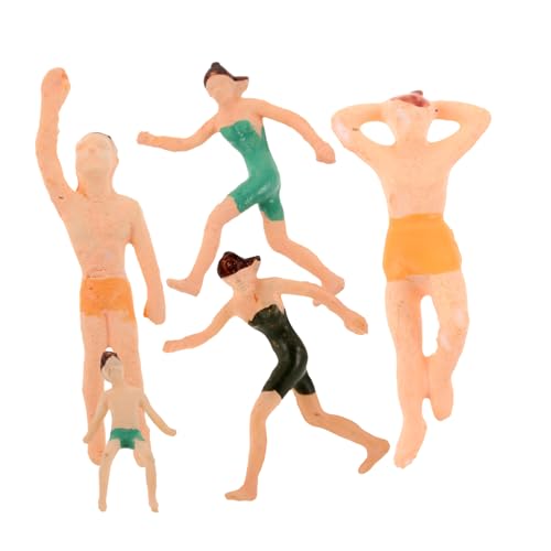 SEWACC 5 Stück Teiliges Bunte Miniatur Menschenfiguren im Badeanzug Bemalte Modellfiguren für DIY Diorama Architektur Miniatur Vielseitig Einsetzbar für Kreative Szenen und Sammelobjekte von SEWACC