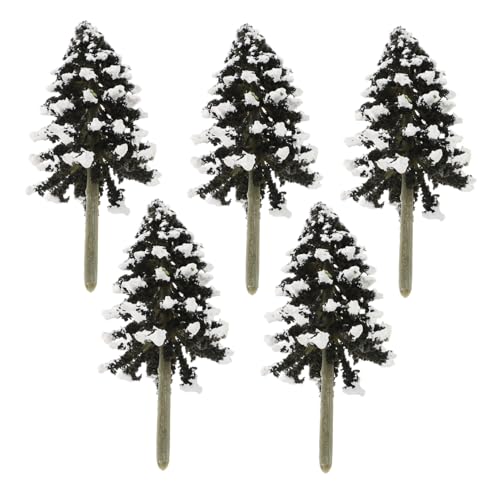 SEWACC 5 Stück Weihnachtsbaum Modellbaummasse Miniaturbäume Für Modelle Miniaturbaum DIY Baum Modelleisenbahnbäume Miniaturbäume Zum Basteln Simulationsbaum Baumstütze Mini-Baum Plastik von SEWACC