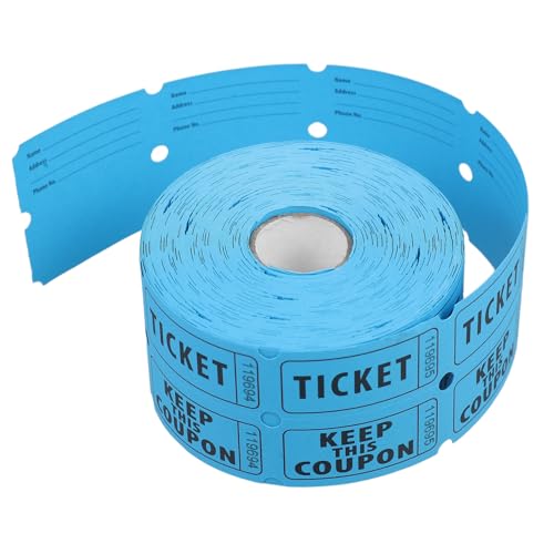 SEWACC 500 Stück Rolle Lottoscheine Etikettieren Sie Aufklebertickets Aufkleber-Tickets Dekorationen Für Aquarien Brieftickets Weihnachtskarten Farbkarten 170g Doppeloffsetpapier Sky-Blue von SEWACC