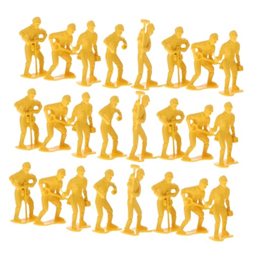 SEWACC 54 Stück Teiliges Miniatur Set mit Detailreichen Langlebigen Bauarbeiter Figuren und Werkzeug Modellen Pädagogisches für Kreativität und Kognitiver Entwicklung von SEWACC