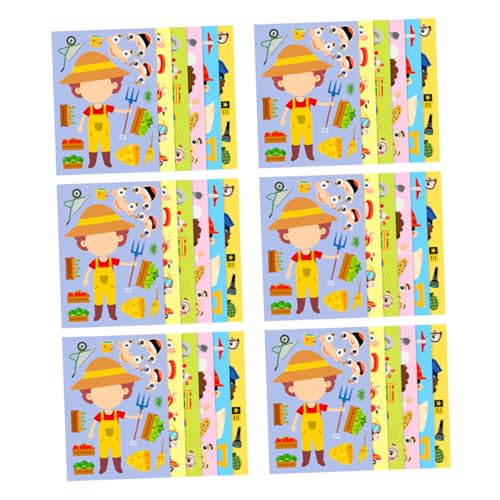 SEWACC 6 Sätze Beruf Kostüm Sticker Puzzle für Bunte DIY Verkleidung Aufkleber Fördert Frühe für Schule Geburtstagsfeiern und Kreatives Rollenspiel zu Hause SEWACC 6 Sätze Beruf Kostüm Sticker Puzzle für Bunte DIY Verkleidung Aufkleber Fördert Frühe für Schule Geburtstagsfeiern und Kreatives Rollenspiel zu Hause von SEWACC
