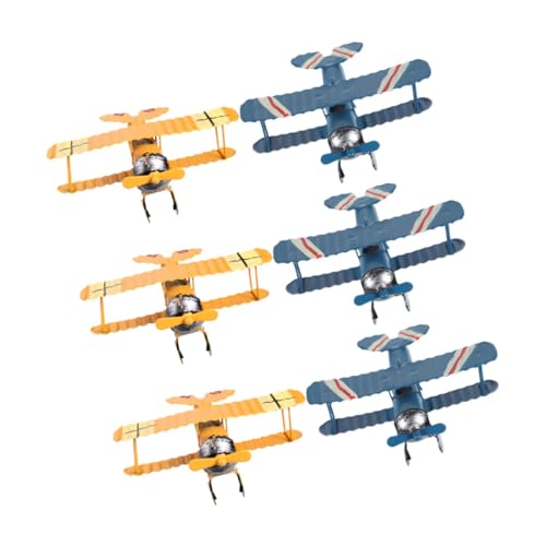 SEWACC 6 Stück Retro Eisen Flugzeug Dekoration für Heim Metallflugzeuge für Klassenzimmer Spielzimmer und Foto Requisiten von SEWACC