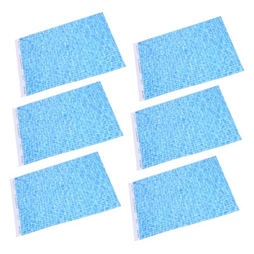 SEWACC 6stücke STK Realistische Wasserwellen-Aufkleber Für DIY-projekte Bodenbrett-papieraufkleber Mit Selbstklebender Rückseite Für Seeszenen Puppenhaus Modelleisenbahnzubehör von SEWACC