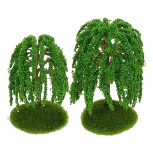 SEWACC 6 Stück Teiliges Miniatur Baum Realistische Plastik-weiden für Modellbau Sandtisch Landschaft DIY Mikrolandschaften Puppenhaus Dekoration Eisenbahn Szenerie von SEWACC