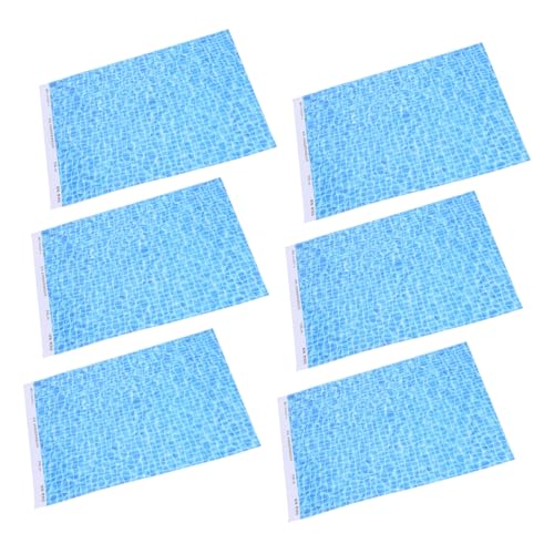 SEWACC 6 Stück Teiliges Realistischer Wasserwellen Sticker mit Selbstklebender Rückseite Texturiertes Papier für DIY Modelle See und Flusslandschaften für Miniaturzüge und Diorama Szenen von SEWACC