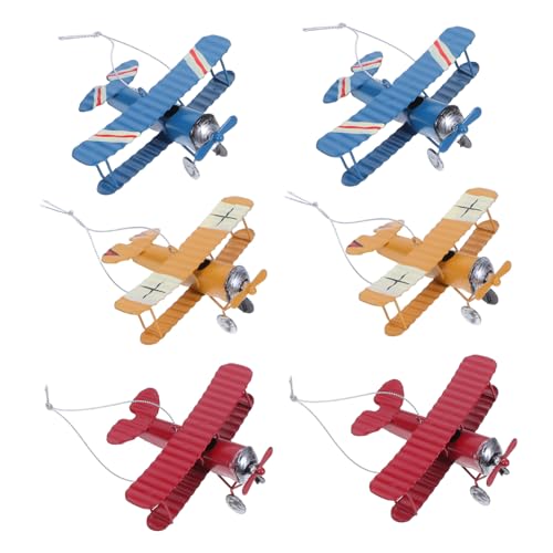 SEWACC 6 Stück Teiliges Vintage Flugzeug Modell aus Schmiedeeisen Robustes Retro Flugzeug Deko für Erwachsene und Sammlerstück für Büro und Zuhause von SEWACC