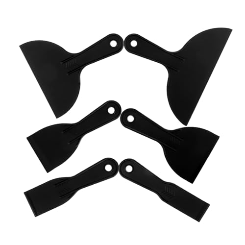 SEWACC 6 Stück Teiliges Wallpaper Scraper Kunststoff Spachtel für Tapeten Auto Folien Fensterfolien mit Ergonomischem Griff für Effiziente Glättung und Flexible Anwendung bei Klebefolien von SEWACC