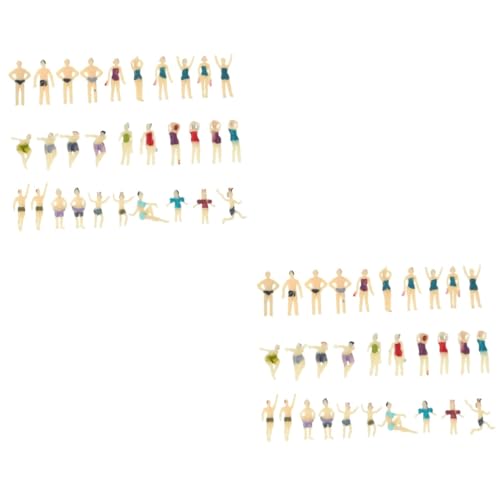 SEWACC 60 STK Charakterpuppenmodell Menschen handgemalte Figuren Maßstabsgetreues Personenmodell Modellbau Modelle plastische Ornamente Simulation menschliches Modell Sandtischzubehör PVC von SEWACC