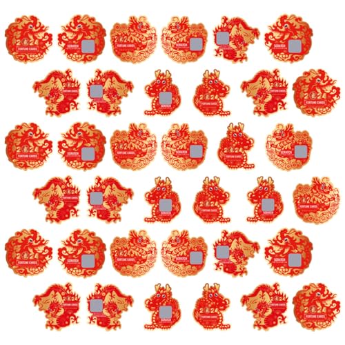 SEWACC 64 Rubbelkarten Zum Chinesischen Neujahr Jahr des Drachen 2024 Glückskartenspiele Gastgeschenke Für Partyzubehör Zum Mondneujahr von SEWACC