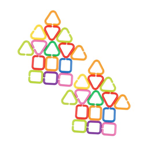 SEWACC 70 Stück Ringe Set Geometrische Verbindungsringe Lernspielzeug für Junge Mädchen Feinmotorik Entwicklung Greifspielzeug und Kinderwagen Zubehör für Kleinkinder von SEWACC