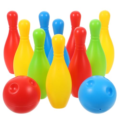 SEWACC Bowling-Spielzeugset Für Kinder Inklusive 10 Kegeln Und 2 Bällen Aus Kunststoff Farbenfrohes Bowlingspiel Für Den Innenbereich Als Partygeschenk Aktivitätsspiel von SEWACC