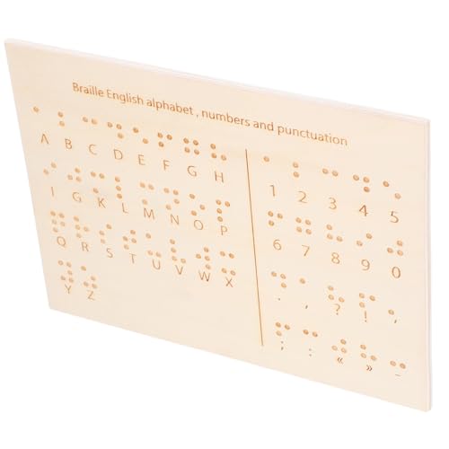 SEWACC Braille Lernausrüstung Holz Lerntafel Holz Braille Buchstabentafel Braille Buchstabentafeln Lerntafel Für Blinde Blindenbedarf Holz Brailletafel von SEWACC