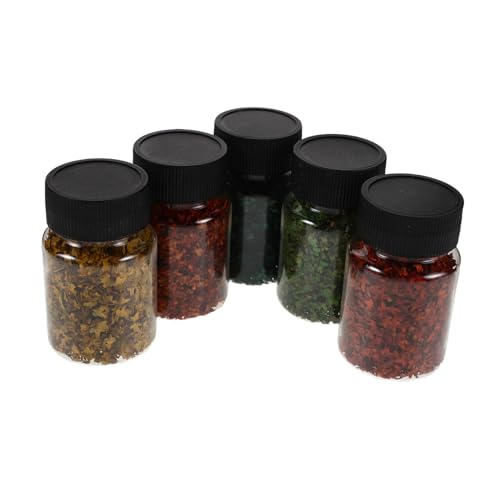 SEWACC Flaschen Realistische Miniatur Laub Simulation für DIY Miniatur Eisenbahn Feengarten Diorama Landschaft Herbstfarben Grün Rot Orange Gelb pro Flasche von SEWACC