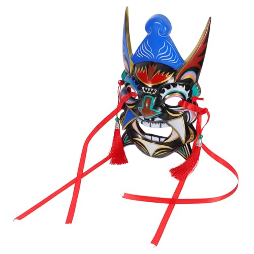 SEWACC Handbemalte Chinesische Maske Traditionelle Tempelmaske für Kostümpartys Karneval und Rollenspiele Leicht und Gestaltet für Halloween und Besondere Anlässe von SEWACC