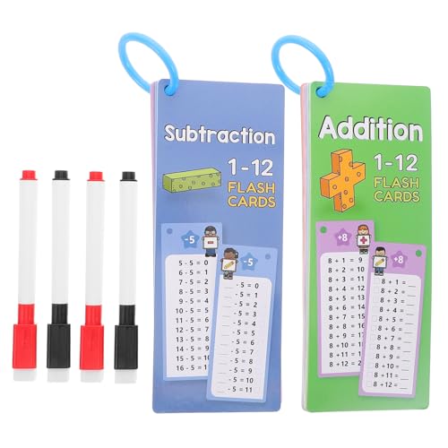 SEWACC Mathematik Lernkarten für Wiederverwendbare Trockene Radierkarten für Addition und Subtraktion Interaktive Lernhilfen für Frühe Mathematikbildung Karten für Addition Karten für von SEWACC