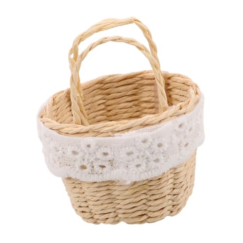 SEWACC Miniatur Handgefertigter Korb mit Griffen Kleiner Imitations-rattankorb für Puppenhaus Deko Handgewebter Mini Blumentasche für Puppen Spiel Mikro Landschaft Accessoires Aprikose SEWACC Miniatur Handgefertigter Korb mit Griffen Kleiner Imitations-rattankorb für Puppenhaus Deko Handgewebter Mini Blumentasche für Puppen Spiel Mikro Landschaft Accessoires Aprikose von SEWACC
