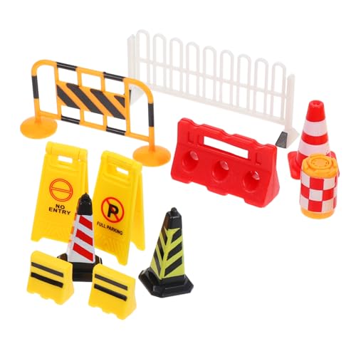 SEWACC Verkehrszeichen Spielset mit Kleinen Verkehrskegeln und Straßensperren Pädagogisches Verkehrssimulation für Hand Auge Koordination und Frühkindliche Verkehrserziehung von SEWACC